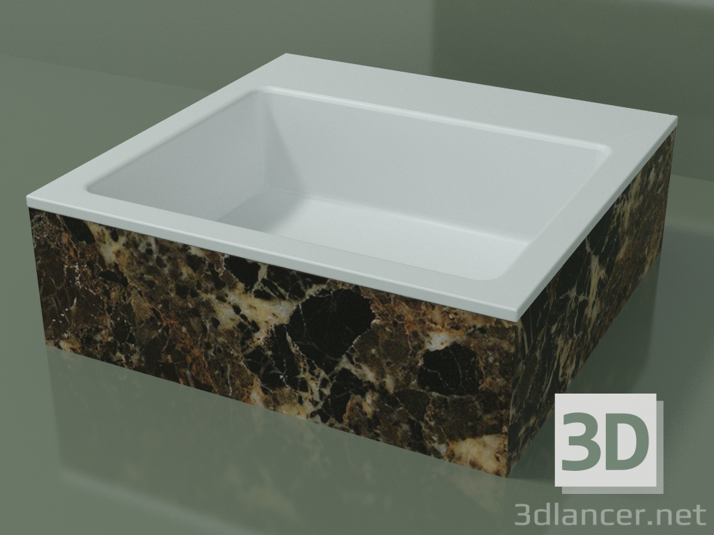 3D modeli Tezgah üstü lavabo (01R121302, Emperador M06, L 48, P 48, H 16 cm) - önizleme