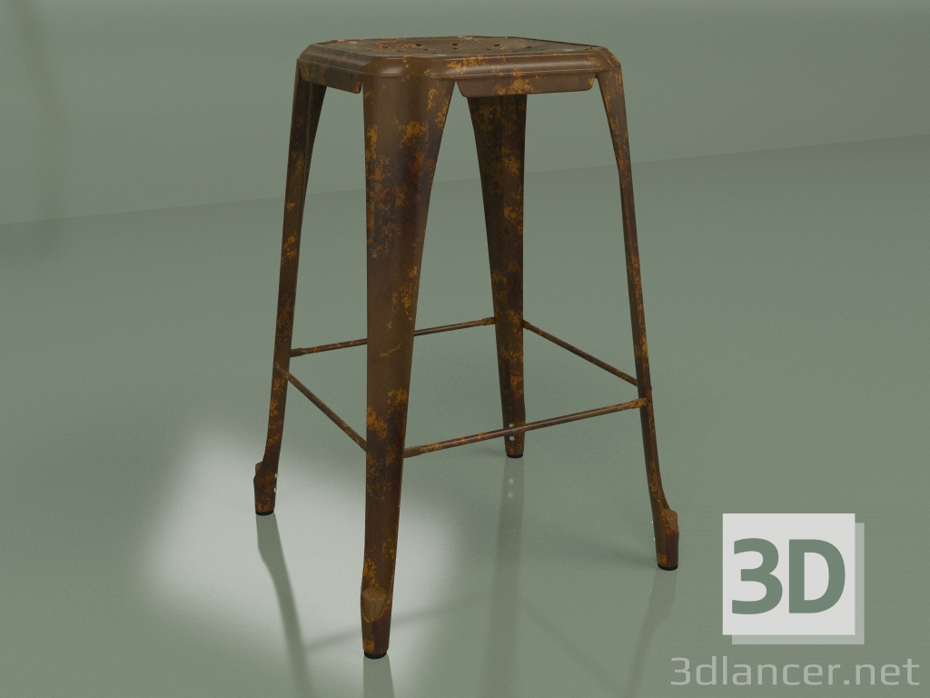 modello 3D Sedia semi-bar Marais Vintage (ruggine rossa) - anteprima