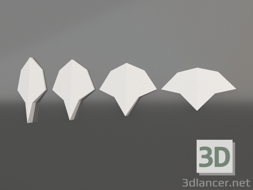 3d model Dragon scale ABCD 3d panel - preview