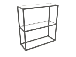 Console rack rettangolare (VETRO, 80x30x86, 2 ripiani)