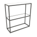 3D Modell Rack-Konsole rechteckig (GLAS, 80x30x86, 2 Einlegeböden) - Vorschau