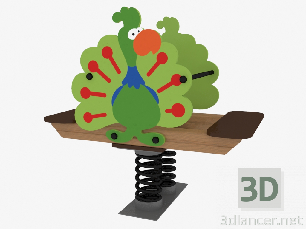 3D modeli Çocuk oyun alanı sallanan sandalye Tavus kuşu (6128) - önizleme