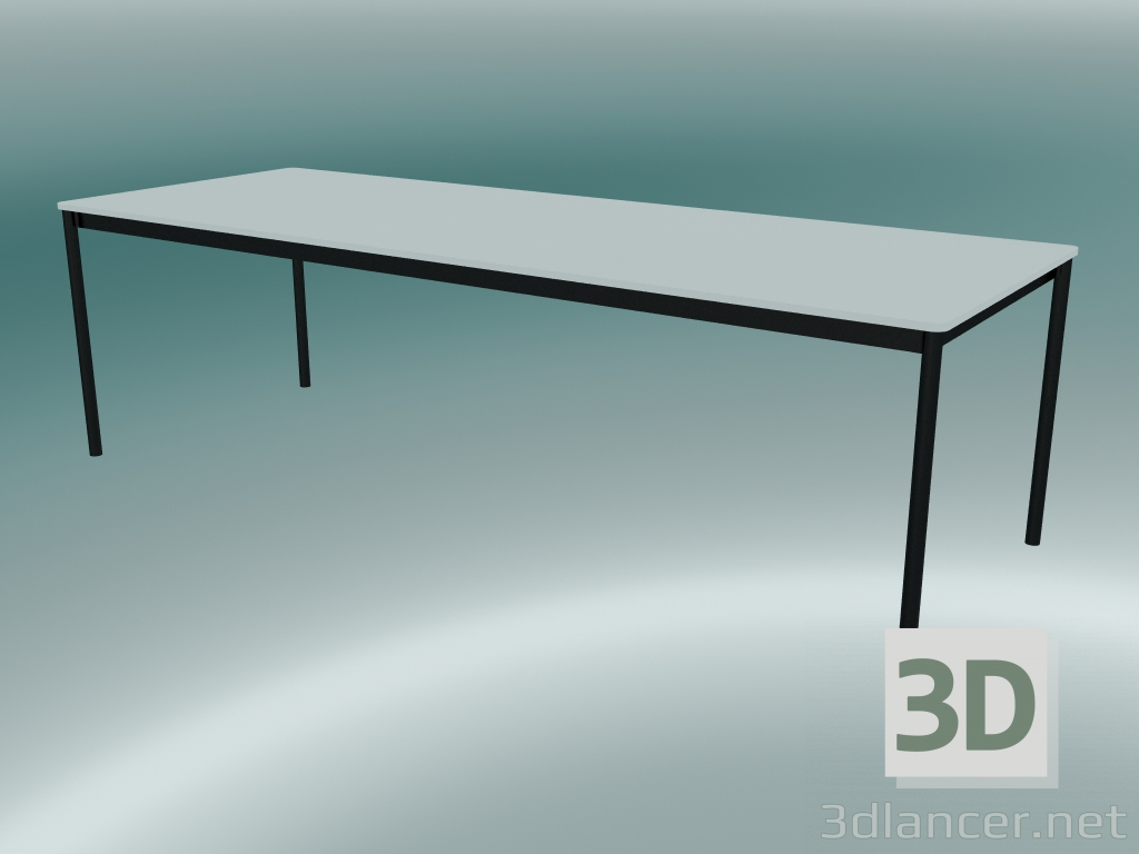 3D Modell Rechteckiger Tischfuß 250x90 cm (Weiß, Schwarz) - Vorschau