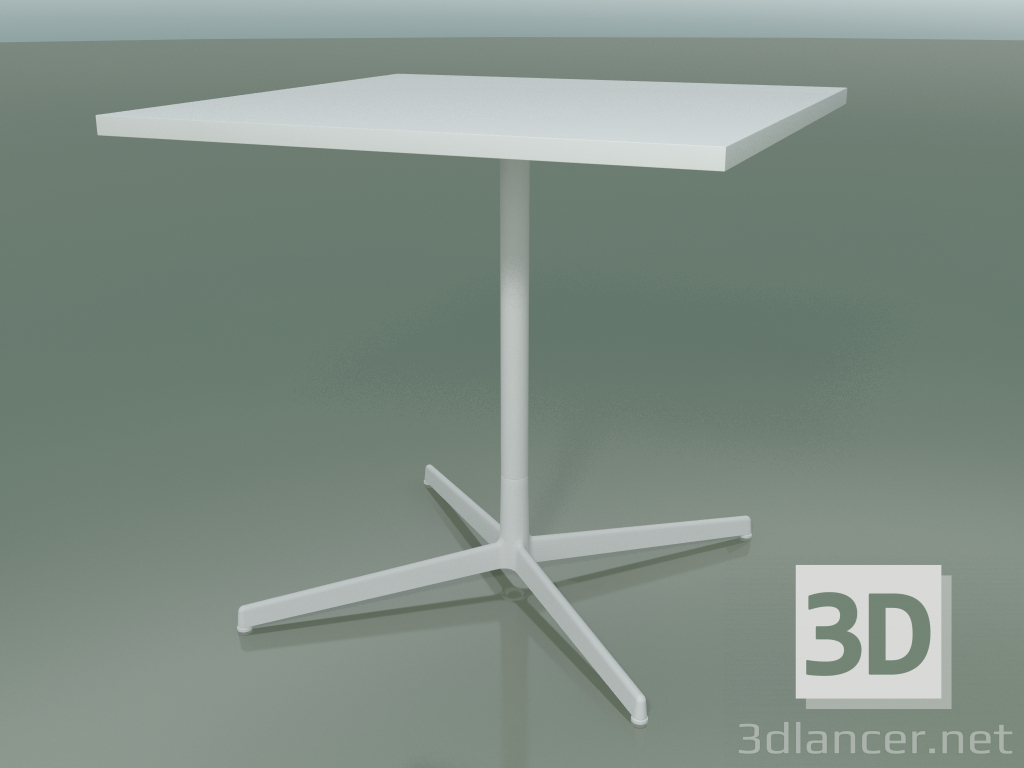 3D Modell Quadratischer Tisch 5510, 5530 (H 74 - 79 x 79 cm, Weiß, V12) - Vorschau