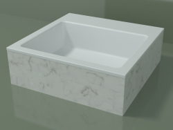 Waschtischplatte (01R121302, Carrara M01, L 48, P 48, H 16 cm)