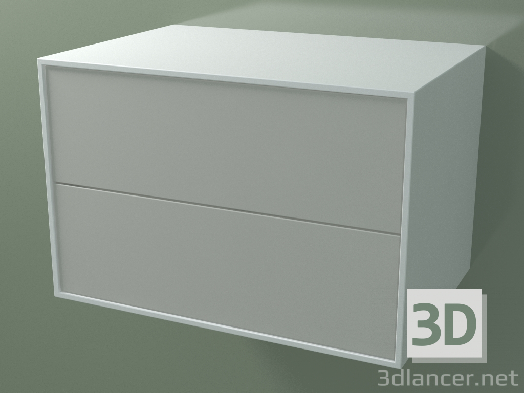 3d модель Ящик подвійний (8AUCCB01, Glacier White C01, HPL P02, L 72, P 50, H 48 cm) – превью