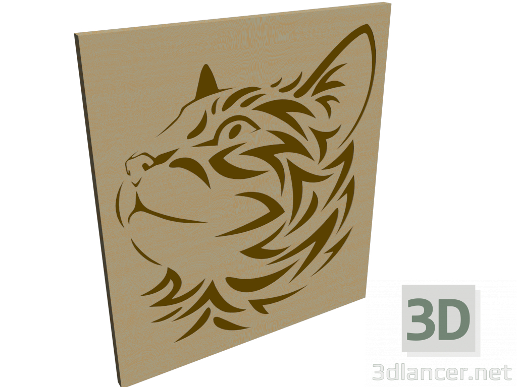 3d model Panel "Cat" - preview 3d model Panel "Cat" - preview