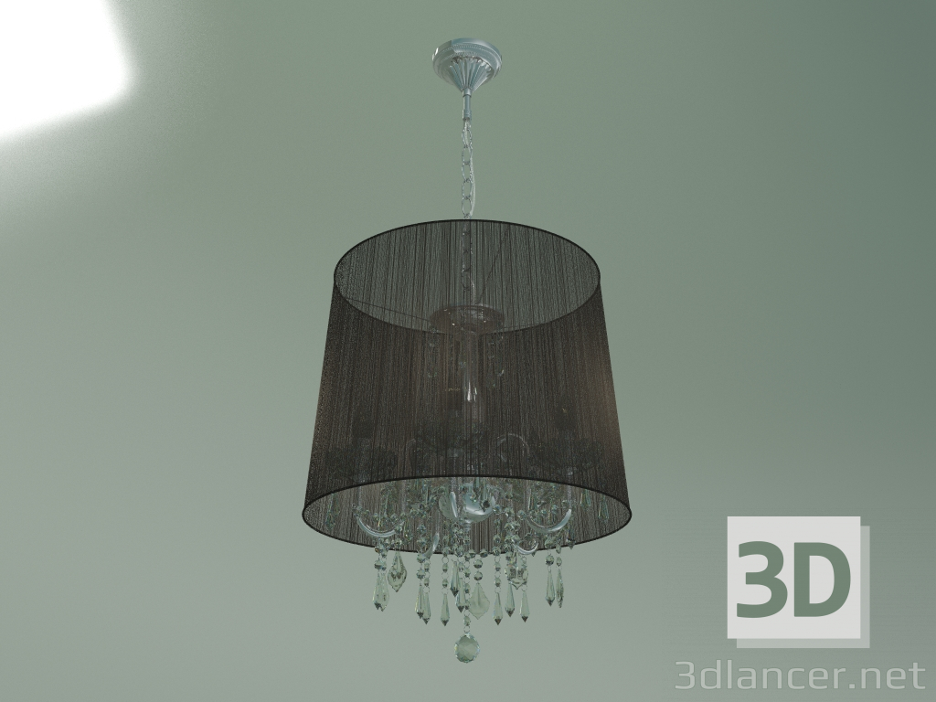 3d model Hanging chandelier 2045-5 (chrome-black) - preview