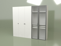 Kleiderschrank 5 Türen GL 150 C (Weiß)