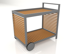 Serving trolley with an aluminum frame made of artificial wood (Anthracite)