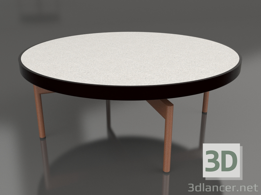 modello 3D Tavolino rotondo Ø90x36 (Nero, DEKTON Sirocco) - anteprima