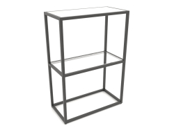 Rack-Konsole rechteckig (GLAS, 60x30x86, 2 Einlegeböden)