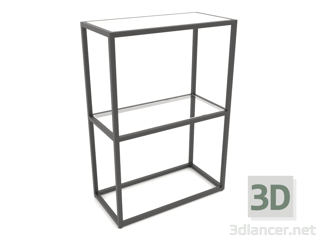 modèle 3D Rack-console rectangulaire (VERRE, 60x30x86, 2 étagères) - preview