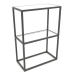 modello 3D Console rack rettangolare (VETRO, 60x30x86, 2 ripiani) - anteprima