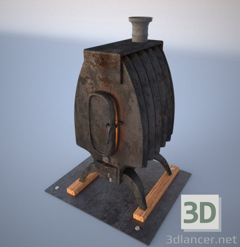 modello 3D Stufa, stufa (come "burzhuyki"), acciaio, ferro - anteprima