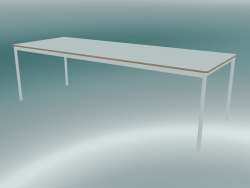 Base de table rectangulaire 250x90 cm (Blanc, Contreplaqué, Blanc)