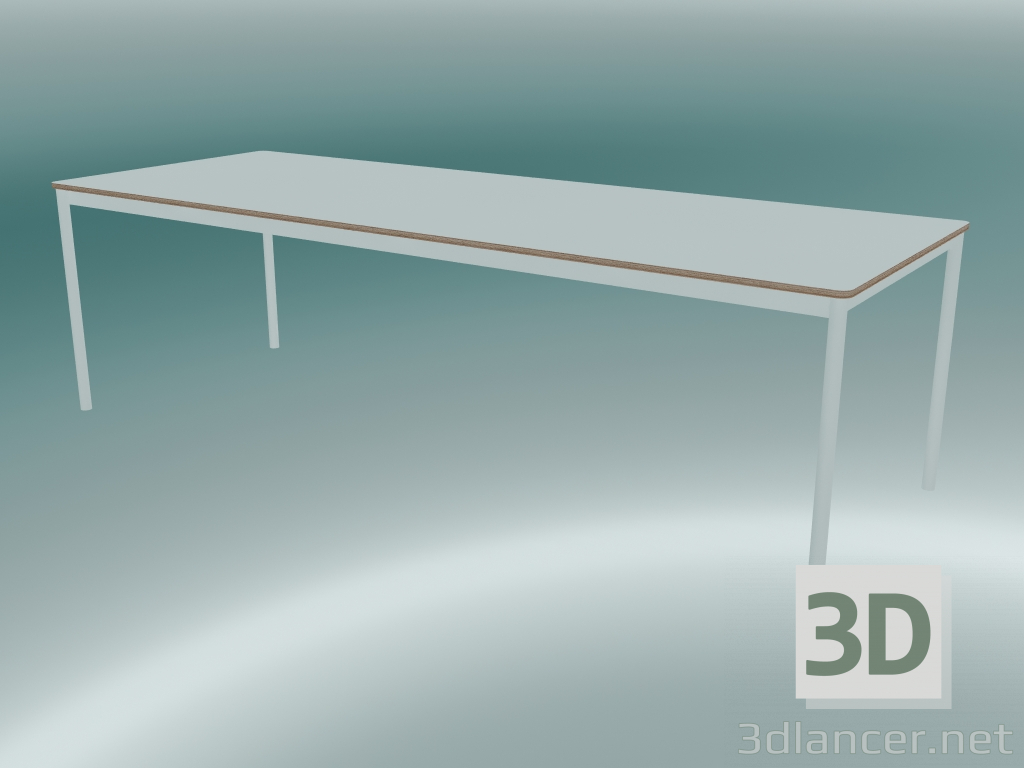3d модель Стол прямоугольный Base 250x90 cm (White, Plywood, White) – превью