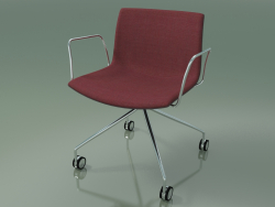 Sandalye 2044 (4 tekerlekli, kolçaklı, krom, ön kaplamalı, polipropilen PO00404)