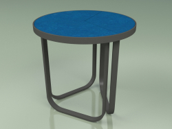 Table d'appoint 008 (Metal Smoke, Glazed Gres Sapphire)