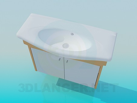 3d модель Овальний умивальник – превью 3d модель Овальний умивальник – превью