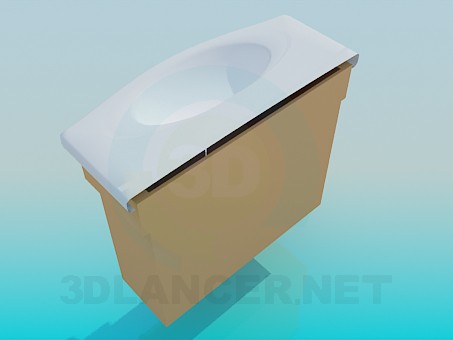 3d модель Овальний умивальник – превью 3d модель Овальний умивальник – превью