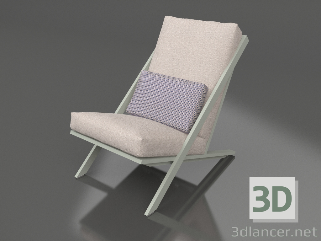 3D Modell Clubsessel zum Entspannen (Zementgrau) - Vorschau