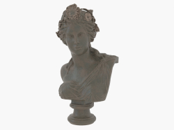 Escultura de bronze do busto da garota Corine