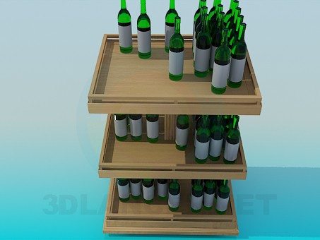3d model Wine shelf - preview 3d model Wine shelf - preview