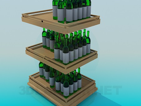 3d model Wine shelf - preview 3d model Wine shelf - preview