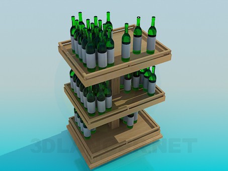 3d model Wine shelf - preview 3d model Wine shelf - preview