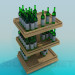 3d model Wine shelf - preview