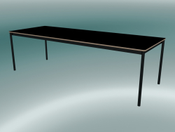Base de table rectangulaire 250x90 cm (Noir, Contreplaqué, Noir)