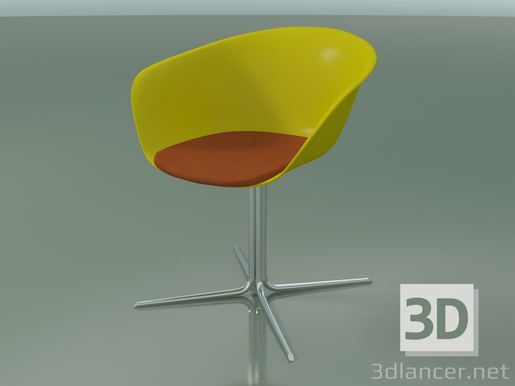 modèle 3D Chaise 4225 (4 pieds, pivotante, avec coussin d'assise, PP0002) - preview