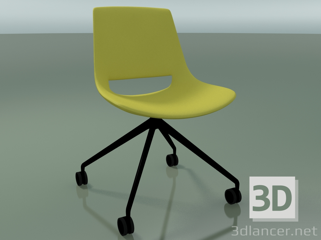 modèle 3D Chaise 1207 (4 roulettes, passage supérieur fixe, polyéthylène, V39) - preview