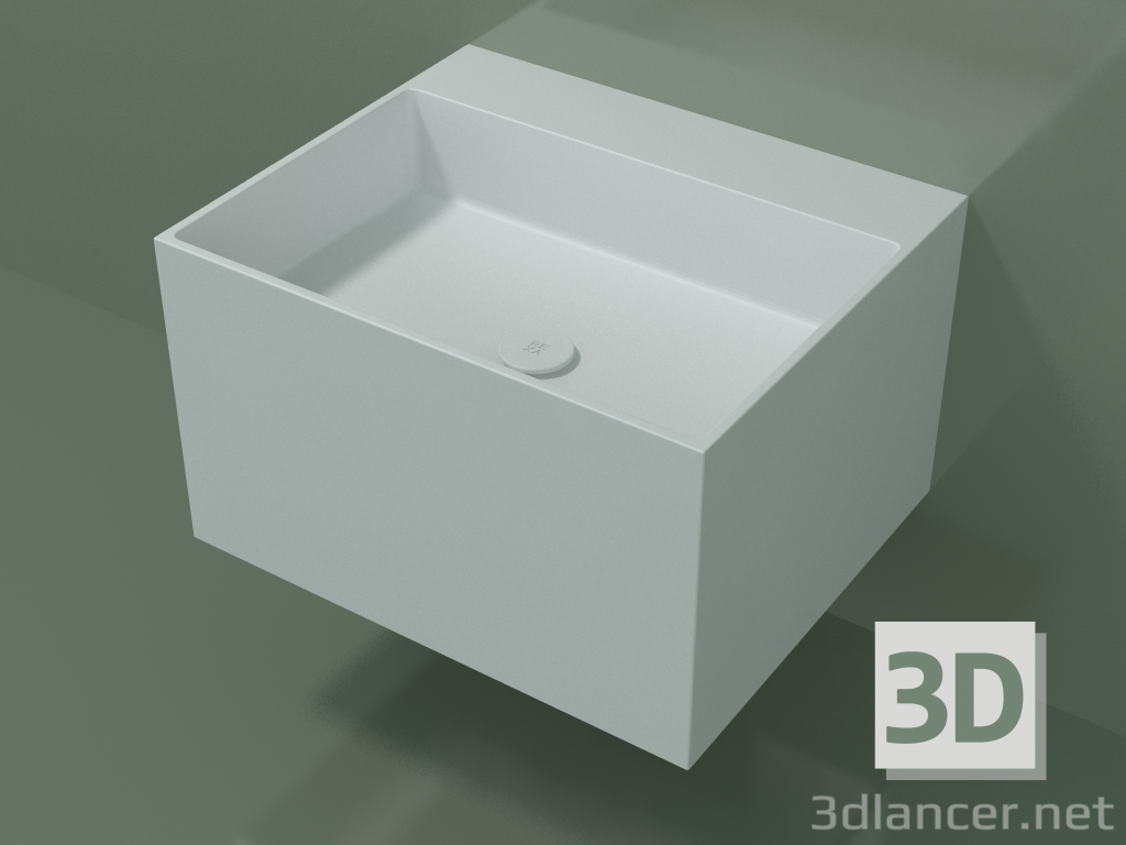 modello 3D Lavabo sospeso (02UN32302, Glacier White C01, L 60, P 50, H 36 cm) - anteprima