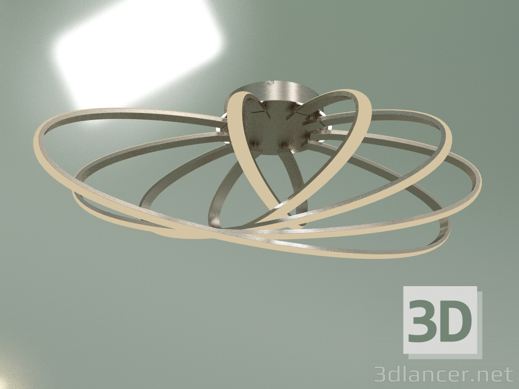 modello 3D Lampada da soffitto a LED 90100-5 (nichel satinato) - anteprima
