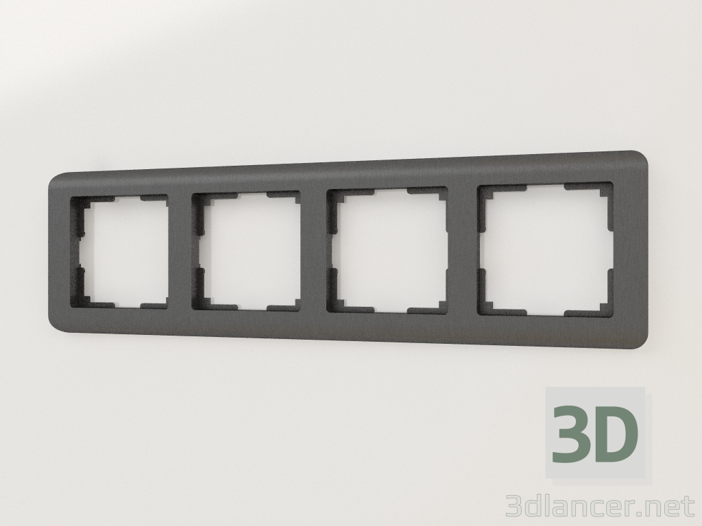 modello 3D Cornice per 4 montanti Stream (grafite) - anteprima