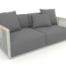 3d model 2-seater sofa (Cement gray) - preview