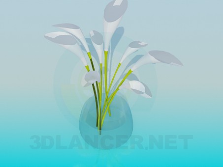 3d модель Букет с калами – превью 3d модель Букет с калами – превью
