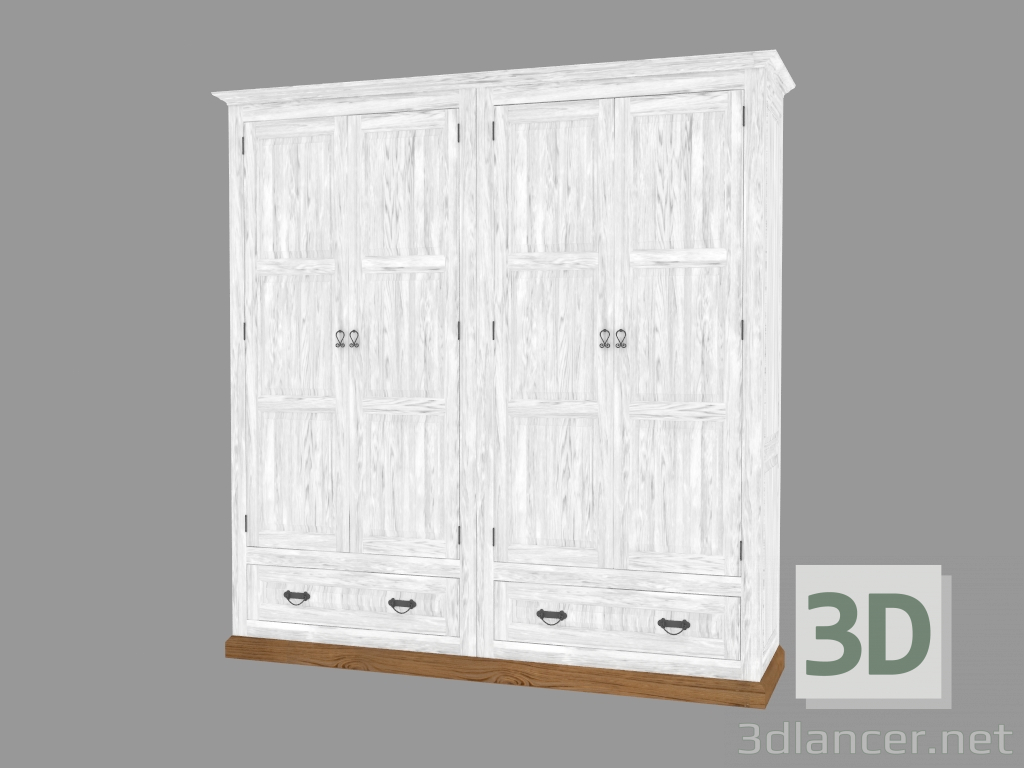 modèle 3D Armoire 4 portes (PRO.093.XX 200x204x56cm) - preview