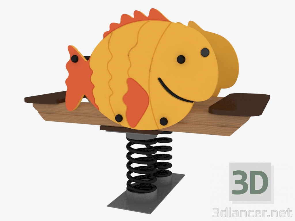 3D Modell Schaukelstuhl eines Kinderspielplatzes Fischball (6131) - Vorschau