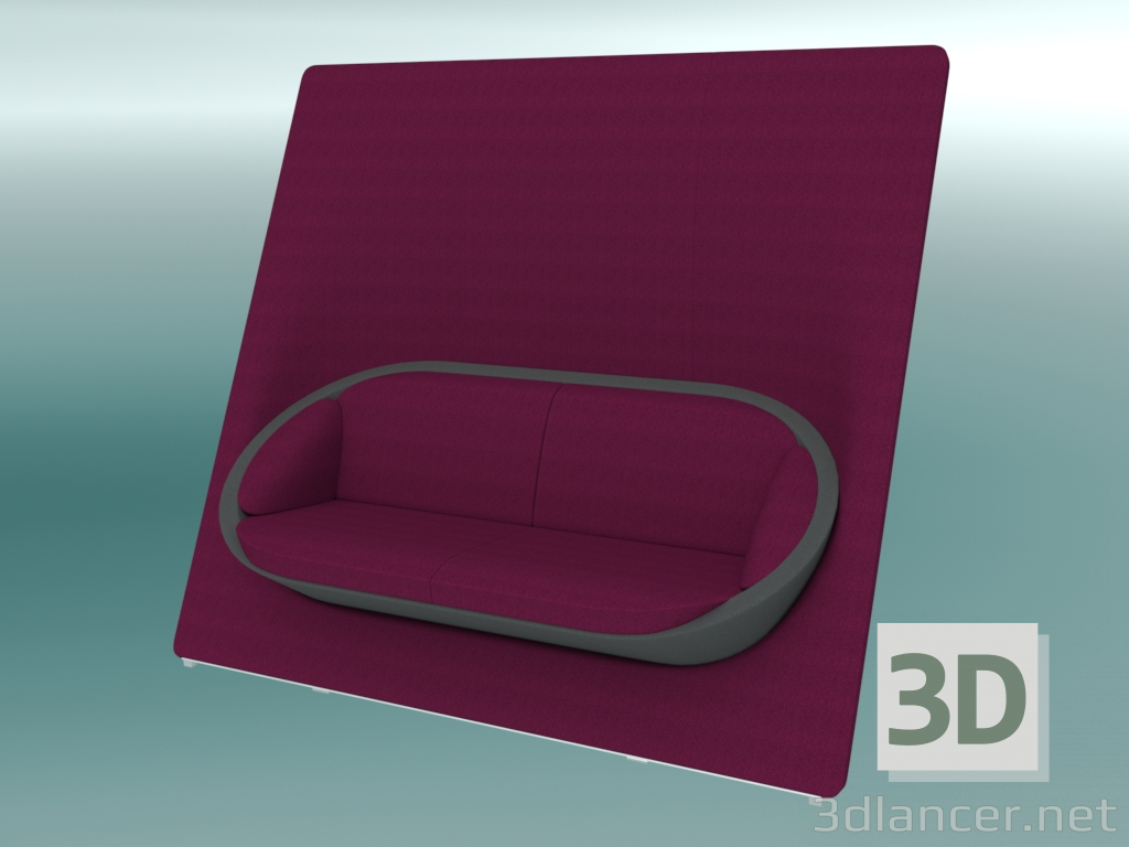 3d model Double sofa with partition (22) - preview