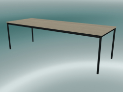 Rechteckiger Tischfuß 250x90 cm (Eiche, Schwarz)
