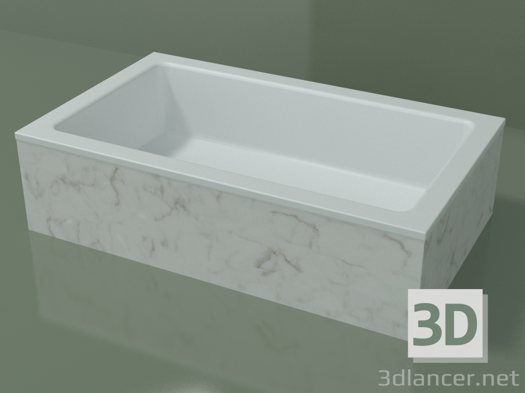 modello 3D Lavabo da appoggio (01R131101, Carrara M01, L 60, P 36, H 16 cm) - anteprima