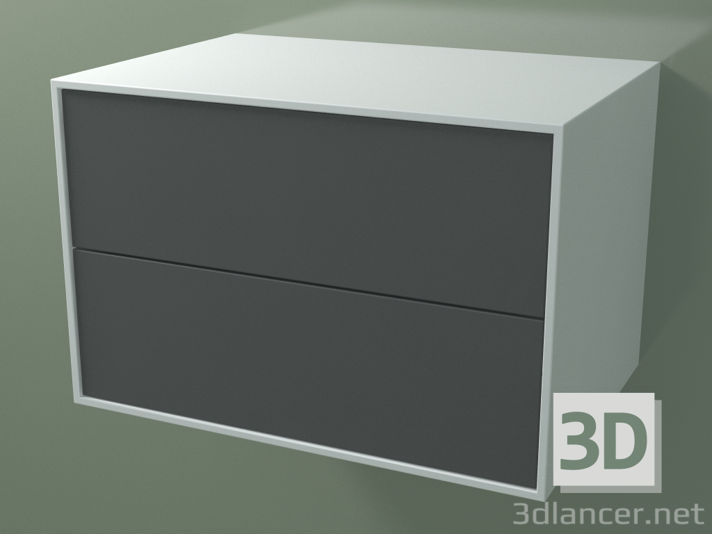 3D Modell Doppelbox (8AUCCB01, Gletscherweiß C01, HPL P05, L 72, P 50, H 48 cm) - Vorschau