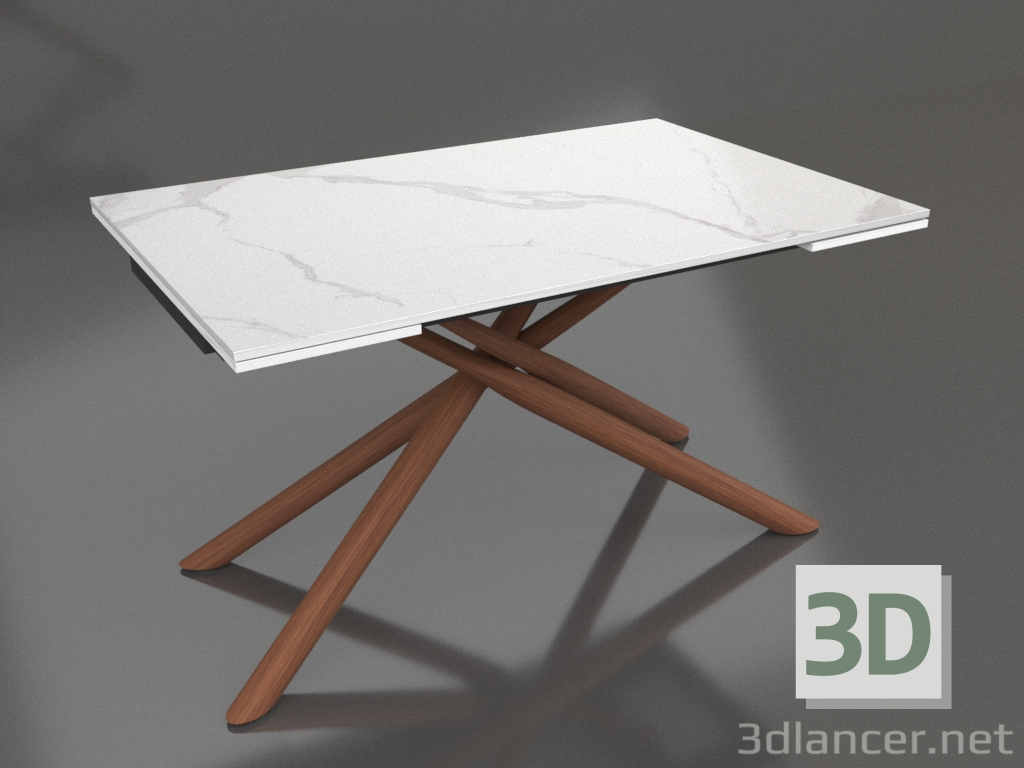 modèle 3D Table pliante Ravenna 140-180 (céramique blanche-noyer) - preview