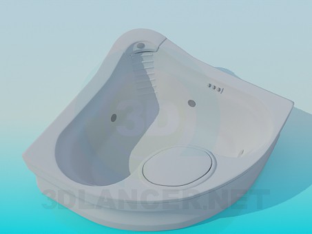 modello 3D Bagno nell'angolo - anteprima