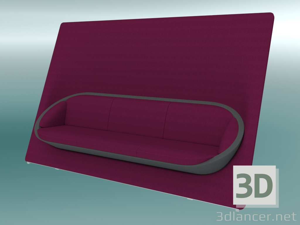 3d model Triple sofa with partition (32) - preview