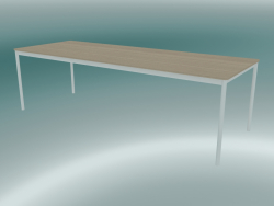 Base de table rectangulaire 250x90 cm (Chêne, Blanc)