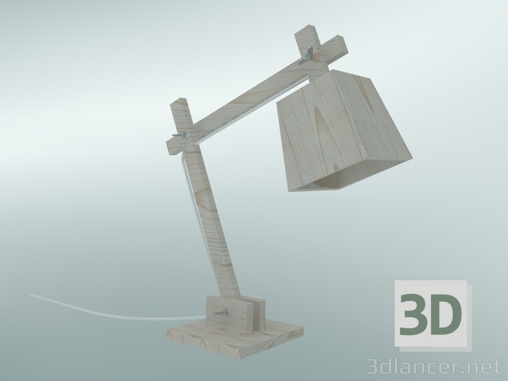 3D Modell Tischleuchte Holz - Vorschau